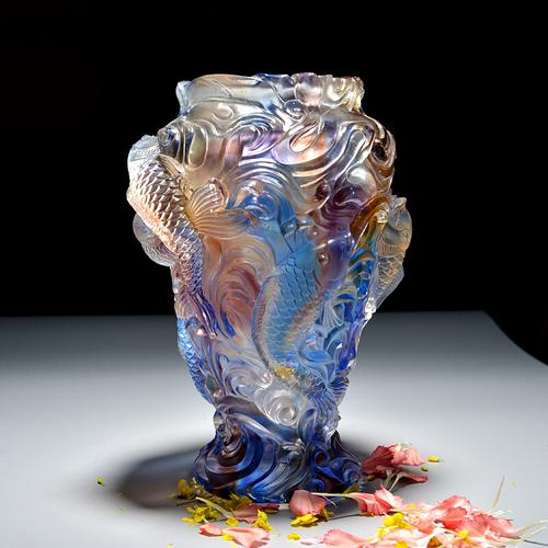 礼氏嘉礼品琉璃花瓶摆件中国风送老外实用非物质文化遗产工艺品参数