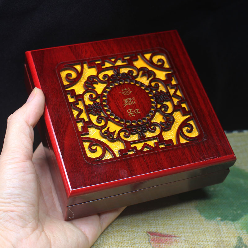 工艺品盒 书法花鸟款佛珠手串包装盒 木质礼品锦盒新款礼物盒